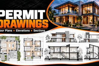draft residential permit drawing sets and site plans in autocad