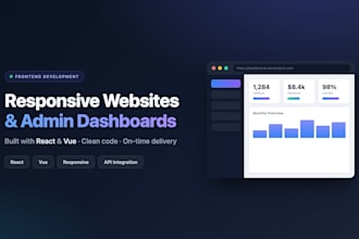 build responsive websites and admin dashboards in react