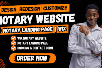 design or redesign notary website, notary landing page , wix notary website