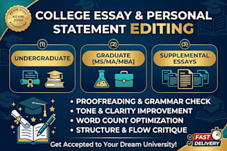 edit, review, and polish your college application essay and personal statement