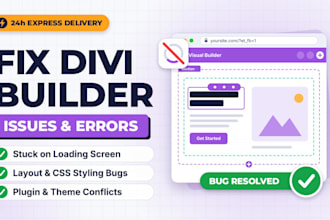 fix divi builder issues and errors in 24 hours