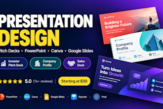design canva presentation slide, pitch deck, powerpoint, keynote, google slides