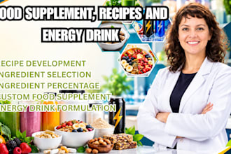 formulate food supplement, recipes and energy drink