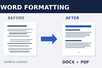 format your simple word document and deliver docx and PDF