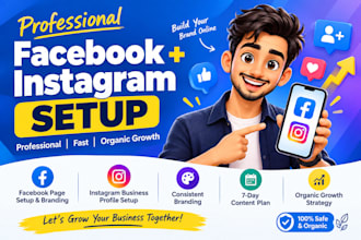 set up your facebook  and instagram business profile with branding