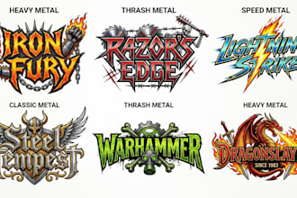 design thrash metal, speed metal and classic metal logo