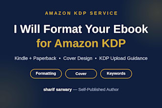 format your manuscript and publish your ebook on amazon KDP