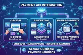 integrate payment API, checkout, subscription and payment system to your website