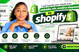 migrate and redesign your wix, webador, ecwid or shopware store to shopify