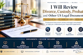 review divorce custody probate and US legal documents