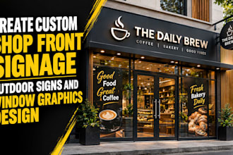 create custom shop front signage outdoor signs and window graphic design