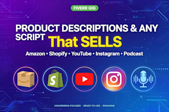 write product description and youtube script that sells