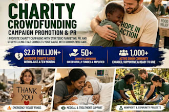 promote your charity crowdfunding campaign with donor outreach and PR