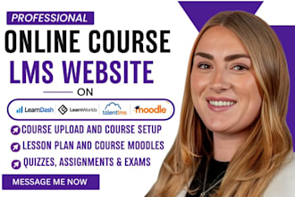 create and setup course content on talentlms, learnworlds, tutorlms, moodlelms