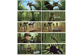 create illustrations on storyboard for film, comic, manga, animation in 24hrs