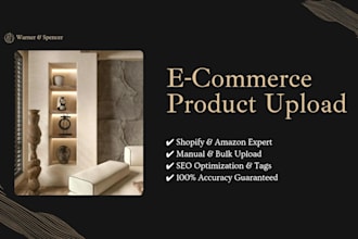 do shopify product listing, amazon product upload data entry