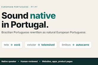 convert brazilian portuguese to natural european portuguese