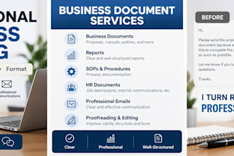 professionally write, rewrite and format business documents