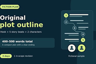 write an original story outline with five plot beats and two characters