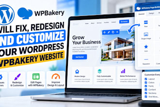 fix, redesign and customize your wordpress wpbakery website