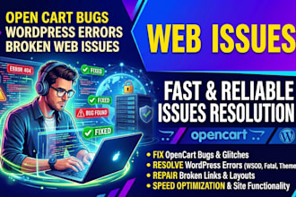 fix open cart bugs wordpress errors broken web issues in opencart online store