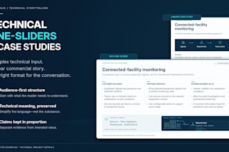 write and design technical b2b one pagers and case studies