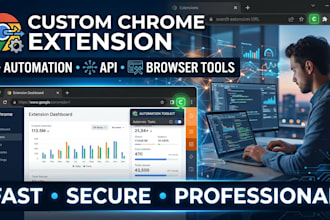 develop custom chrome extension, browser extension and automation tool