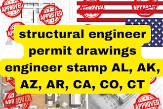 structural engineer permit drawings engineer stamp al, ak, az, ar, ca, co, ct