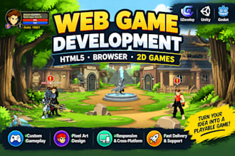 create a custom 2d web game, HTML5 browser game, and online game