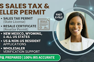 get sales tax permit resale certificate seller permit tax license for US llc