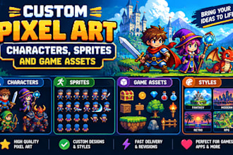 create custom pixel art characters, sprites and game assets
