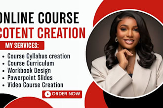 do online course content creation, syllabus, workbook, course curriculum