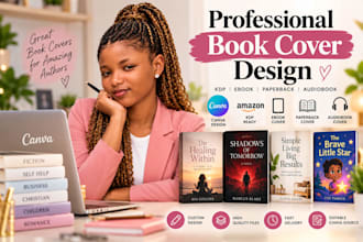 design book cover on canva, KDP ebook paperback book cover design