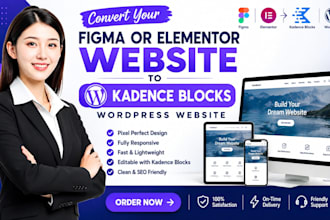 convert figma or elementor website to kadence block wordpress