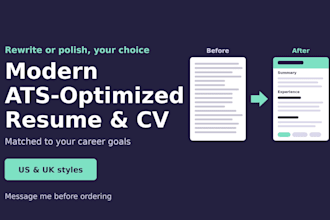 write a modern, ats optimized resume and CV for your career goals