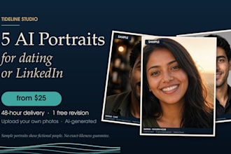 create 5 ai portraits from your photos for dating or linkedin
