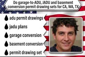 do garage to adu jadu and basement conversion permit drawing sets for ca, wa, tx