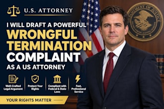 draft a wrongful termination complaint as a US attorney