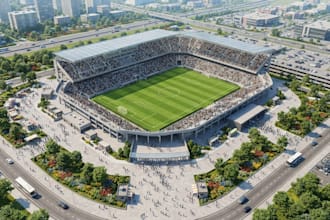 create stadium wayfinding maps with football pitches