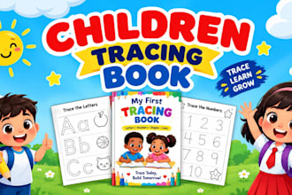 do children book cover design custom kids handwriting letter tracing book amazon