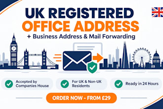 provide UK registered office address with mail forwarding
