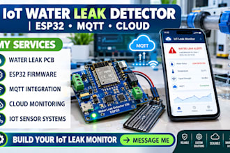 do iot water leak detector pcb design esp32 firmware mqtt cloud integration