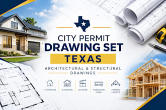 do city permit drawing set as texas architect and structural engineering drawing