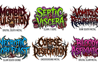 design underground death metal, brutal death and slam logo