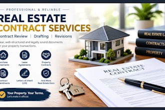 review and draft real estate contracts, lease and purchase agreement