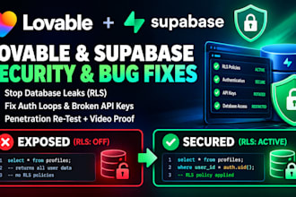 fix bugs, audit supabase rls security, and repair your lovable ai app