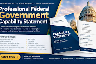 design a professional federal government capability statement