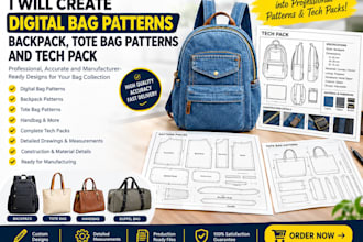 create digital bag patterns backpack tote bag patterns handbag and tech packs