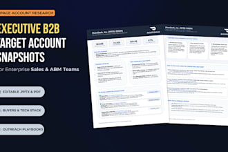 build enterprise b2b account snapshots and abm sales playbooks