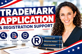 provide trademark application research and legal support